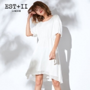 EST＋II 艺诗 女士五分灯笼袖系带连衣裙 两色可选