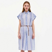 ZARA 女装配腰带衬衣式连衣裙