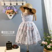 喜多多 女童刺绣网纱蓬蓬公主裙
