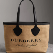意大利产！  Burberry 女士印logo托特包