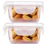 开放 玻璃饭盒 310ml+310ml正方形两件套