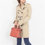 BURBERRY 博柏利 The Banner系列 女士格纹拼接手提包