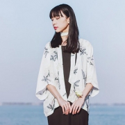 改良和服# 和服开衫女复古小清新雪纺披肩防晒衣