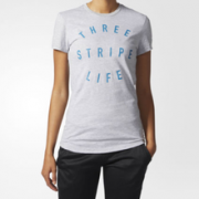 adidas 阿迪达斯 Three Stripe Life 女士T恤