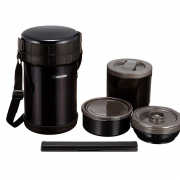 象印（ZOJIRUSHI）  SL-XD20-BA 不锈钢高真空保温便当盒 黑色 2L