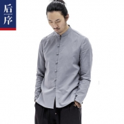 后序 中国风男士棉麻衬衫 多色