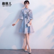 趣薇儿 2018新款短款伴娘服 晚礼服