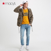 Macy's INC 男士做旧破洞水洗中腰牛仔裤