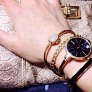 金盒特价！Anne Klein AK/1470 女士手表手链组合