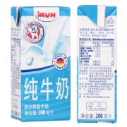 德国商超同款 原装进口 甘蒂牧场 MUH 部分脱脂牛奶 200m*24瓶
