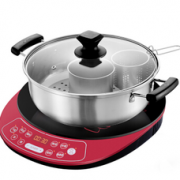 14点闪购：美的（Midea） 黑晶面板触摸屏C21-WT2133电磁炉火锅炉（赠复合底汤锅+挂篮）