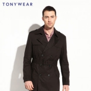 TONY WEAR 汤尼威尔 休闲双排扣长风衣外套