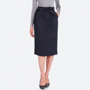 UNIQLO优衣库 女装高腰蝴蝶结窄身裙