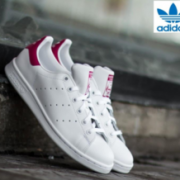 成人可穿！Adidas Originals 三叶草 Stan Smith C大童款粉尾运动鞋