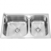 科勒（KOHLER） 丽笙不锈钢洗菜盆大小槽台上厨盆 K-72829T-2S-NA