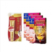 kose高丝  黄金果冻 玻尿酸保湿 面膜 4枚*3+肌美精Kracie 紧致提拉保湿滋润眼霜