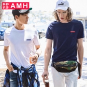 韩都衣舍旗下！AMH 男士纯棉短袖T恤