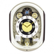 京东PLUS会员：SEIKO 精工 QXM276B 旋转钟摆复古音乐挂钟 金色