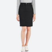 新补货： UNIQLO优衣库 女装高腰牛仔裙