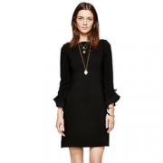 总要一条小黑裙！kate spade  ruffle sleeve dress连衣裙