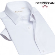 日本 深海 DeepOcean 莱赛尔面料 男 免烫弹力短袖衬衫 上身有凉感