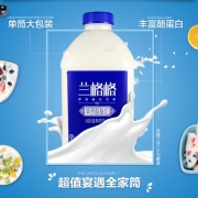 兰格格  蒙古草原酪酸乳炭烧酸奶1000g*2桶