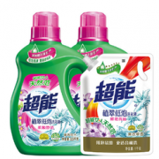 超能柔顺舒适洗衣液3.5kg*2+超能植翠低泡洗衣液1kg   44.5元包邮