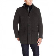 Cole HAAN 签名男式羊毛毛绒汽车外套，式围兜