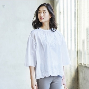 UNIQLO优衣库 女装全棉绣花上衣