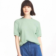 UNIQLO优衣库 女装华夫格圆领T恤