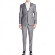 DKNY 男士两扣弹力修身西服套装