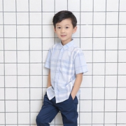经典格纹！网易严选 男童格纹棉质短袖衬衫