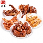 鲜香入骨！阿卜 武汉香辣鸭脖卤味组合 450g