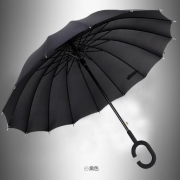 今六 长柄C型免持16骨雨伞