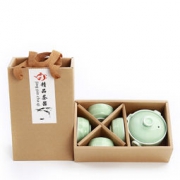 易信 定窑茶具套组 一壶四杯(青瓷)