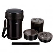 象印（ZOJIRUSHI）  SL-XD20-BA 不锈钢高真空保温便当盒 黑色 2L