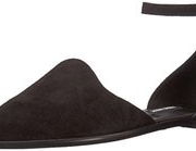 限7码 NINE WEST 女式 oriona 麂皮平底凉鞋 黑色羊皮 到手约225元