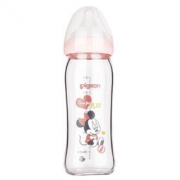 Pigeon 贝亲 AA151 Disney系列 自然实感宽口径玻璃彩绘奶瓶 240ml *3件