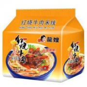 龙嫂 红烧牛肉米线 袋装非油炸速食面 5连包 500g *21件