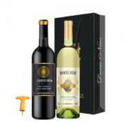 新多乐丝 红葡萄酒+白葡萄酒 750ml*2支 送礼品袋