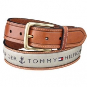 汤米·希尔费格（Tommy Hilfiger）  双色拼接真皮皮带