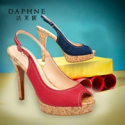 小个子福利！Daphne 达芙妮 高跟鱼嘴凉鞋 24.9元包邮
