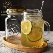 Libbey 利比 进口玻璃梅森杯 送勺+瓶盖