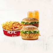 618预售： KFC 肯德基 wow双堡套餐单次电子兑换券