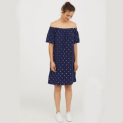 H＆M 女装气质宽松露肩中长裙