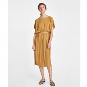 ZARA 女装腰带饰小打褶长衫