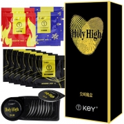 美国 key 超薄玻尿酸安全套 10只 持久不麻木 单手开盖秒分正反 赠送劲能凝露