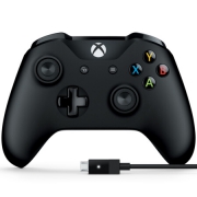 微软（Microsoft）   Xbox one s 蓝牙无线手柄+PC连接线 黑色