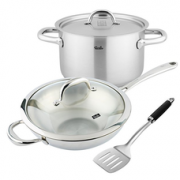 Fissler 菲仕乐 精巧单柄炒锅3件组 炒锅+汤锅+锅铲   999元包邮