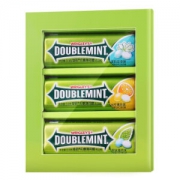 绿箭（DOUBLEMINT）无糖薄荷糖混合口味35粒23.8g*3金属定制装（薄荷+冰柠+茉莉花茶）